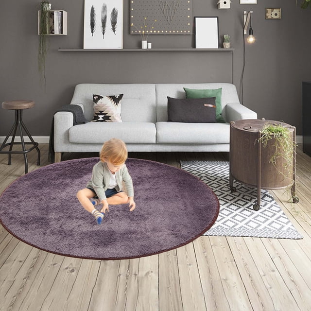 Back To School Supplies Sale!Fluffy Round Rug,Plush Ound Rugs for Living Room,White Faux Fur Rug,Fluffy Washable Shag Rug for Living Room, Fuzzy Small Circle Rug for Bedroom Dorm Plush Rug Room