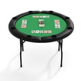 thumbnail image 1 of GloryStar 47.24-Inch Round Poker Table, Folding Design with Smooth Felt Surface, Cup Holders and Padded Rail for Parties, 1 of 7
