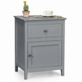 thumbnail image 1 of Costway Nightstand with Drawer Accent Side End Table Storage Cabinet Grey, 1 of 10