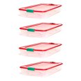 thumbnail image 1 of HOMZ Contenant de Rangement sous le Lit de 60 Pintes avec Loquet pour les Fêtes, Transparent (Lot de 4), 1 of 8
