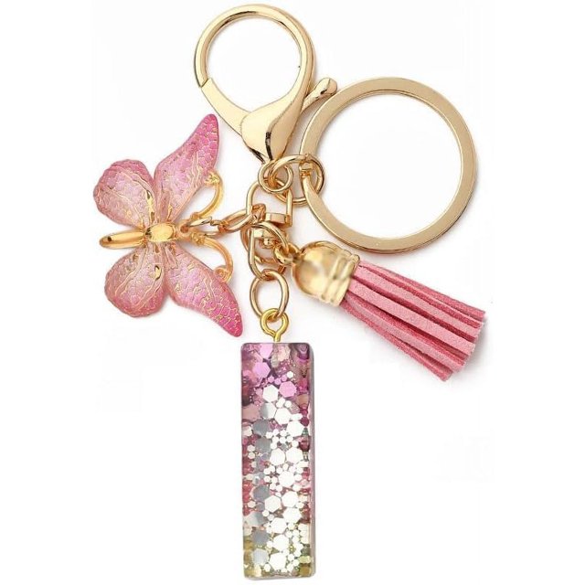 Letter Keychain,26 Letters A-Z Decorative Letter Keychain,Name Keychain for Women Girls Men Teenager Gift