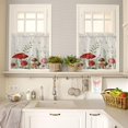 thumbnail image 4 of Kitchen Curtains 36 Inch Length, Mushroom Rod Pocket Tier and Valance Set, Green Botanical Butterfly Rustic Burlap 54" x 18" - Farmhouse Window Curtains Set for Bedroom/Living Room/Bathroom, 4 of 6