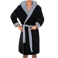 thumbnail image 1 of Blekii Men's Plush Bathrobe, Long Sleeve Shawl Collar Kimono, Thick Terry Cloth Robe for Winter, Oversized Home Spa Robe, Absorbent Robe After Shower, Luxury Hotel Style Bathrobe, 1 of 8