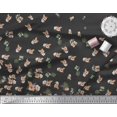 thumbnail image 2 of Soimoi Satin Silk Fabric Leaves & Flower Panel Decor Fabric Printed Yard 42 Inch Wide, 2 of 3