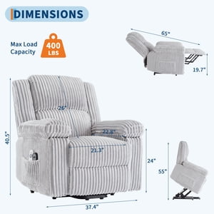 Zzistar Power Lift Recliner Chair - Heat and Massage, Electric Lift Plush Recliner with Soft Padded Seat for The Elderly and People