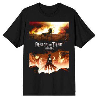 Attack On Titan Poster Art Kanji Black T-Shirt.
