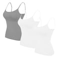 thumbnail image 1 of Timegard Plus Size Tank Tops for Women 3pc Spaghetti Strap Camis Slim Comfy Solid Color Sleeveless Top, 1 of 2