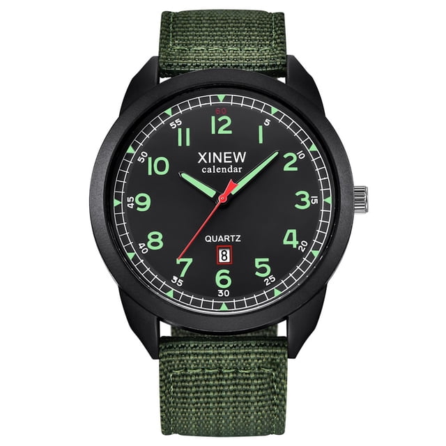 WIFKLSIIPG Men's Nylon Waterproof Date Quartz Watch Analog Quartz Wrist Watches