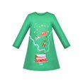 thumbnail image 1 of Robe Fille Verte de Noël Renne Père Noël Cadeau Cheminée 4 Ans, 1 of 5