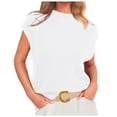 thumbnail image 1 of Womens Mock Neck Sleeveless Sweater Vest - Lightweight Ribbed Knit, Casual Summer Short Cap Sleeve Pullover Tank Tops - Versatile for Daily & Work Occasions, 1 of 6
