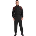 thumbnail image 1 of LiiYii Mens Long Sleeve Coverall Coverall With Zipper Pockets Fireman Mechanic Racing Uniform Black L, 1 of 5