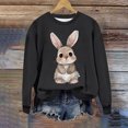 thumbnail image 2 of Penkiiy Chemises de Pâques pour Femmes 2024 Manches Longues Mignon Lapin Col Rond Chandail en Molleton Graphique Lapin Décontracté Été Blouse Tunique Hauts TG Noir, 2 of 6