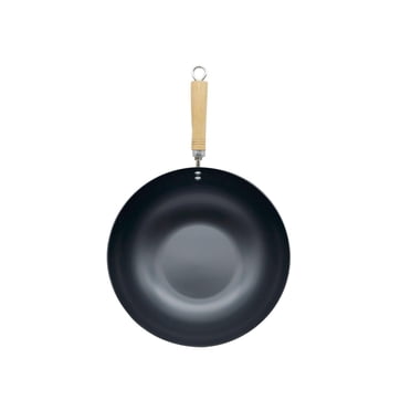 Starfrit Carbon Steel 11-inch Wok, Non-Stick Carbon Steel, Induction Compatible, Heat Resistant Handle, Durable, Easy to Clean