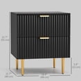 thumbnail image 3 of HOMCOM Nightstand, Bedside Table, Side End Table with 2 Drawers, Black, 3 of 10