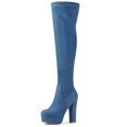 thumbnail image 1 of Unique Bargains Women's Platform Block Heel over Knee Boots, 1 of 7