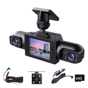 360 Full View Dash Cam Front and Rear Inside, 4 Channel Dashcam 1080P Full HD Dash Camera for Cars Front/Rear/Left/Right, HD Recording/Wi-Fi/Night Vision/Loop Recording/Parking Monitor