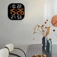thumbnail image 3 of Horloge Murale Numérique Température Date Semaine Affichage Grand Écran d'Horloge Numérique Luminosité Réglable Orange, 3 of 8