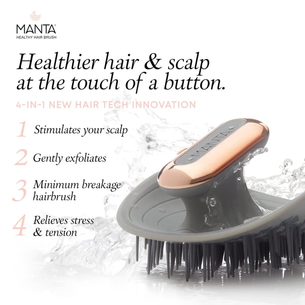 MANTA Pulse Electric Scalp Massager Shampoo Brush, Promotes