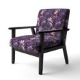 thumbnail image 3 of Designart "Royal Ragdolls In Deep Purple" Purple Paisley Upholstered Accent Chair - Glam Arm Chair For Bedroom, 3 of 7
