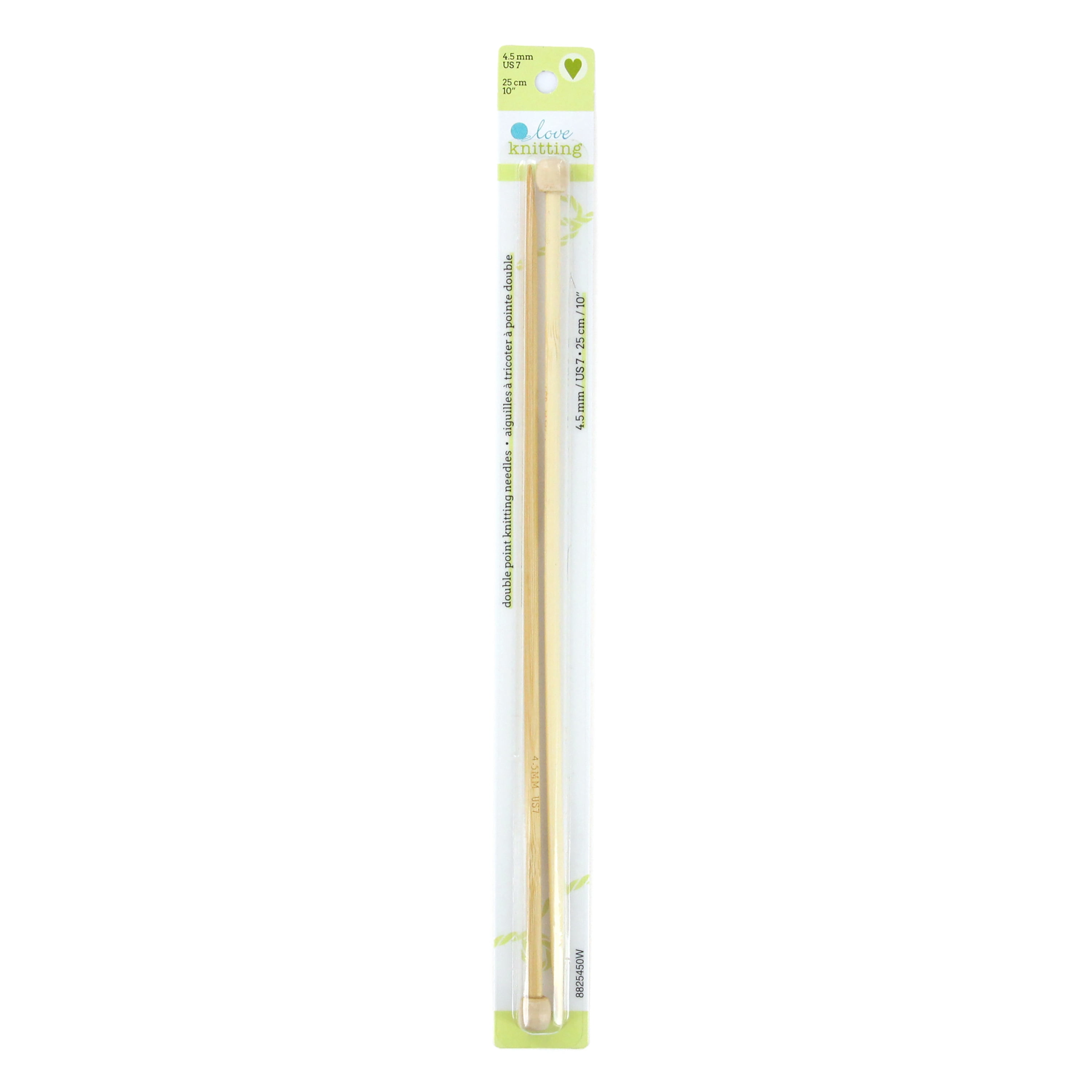 LOVE KNITTING Aiguilles à tricoter droites en bambou, 25 cm (10 po), 4,5 mm (US 7)