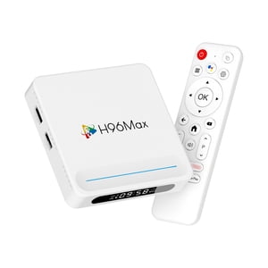 H96MAX H618 PLUS Android TV Boîte, H618 4-Core, 4GB RAM 32GB ROM, Android 14, Wi-Fi 6, BT5.2. 8K Ultra HD, HDR10+, Télécommande vocale