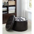 thumbnail image 1 of Convenience Concepts Designs4Comfort Round Shoe Ottoman in Black Faux Leather, 1 of 6
