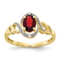 thumbnail image 1 of 10K Yellow Gold Garnet Diamond Ring, 1 of 2