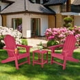 thumbnail image 2 of Costway Lot de 2 Chaises Adirondack de Patio Résistantes aux Intempéries pour Jardin et Terrasse avec Porte-Gobelet Rouge, 2 of 7