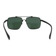 thumbnail image 2 of Mens Classic Airforce Crossbar Rectangle Metal Aviator Sunglasses Black Green, 2 of 4