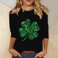 thumbnail image 1 of Meichang Femmes Hauts à Manches 3/4 T-Shirts Joyeuse Saint-Patrick T-Shirts Graphiques Trèfle Porte-Bonheur T-Shirts Coupe Ample Col Rond T-Shirts Joyeuse Saint-Patrick T-Shirt T-Shirts, 1 of 4