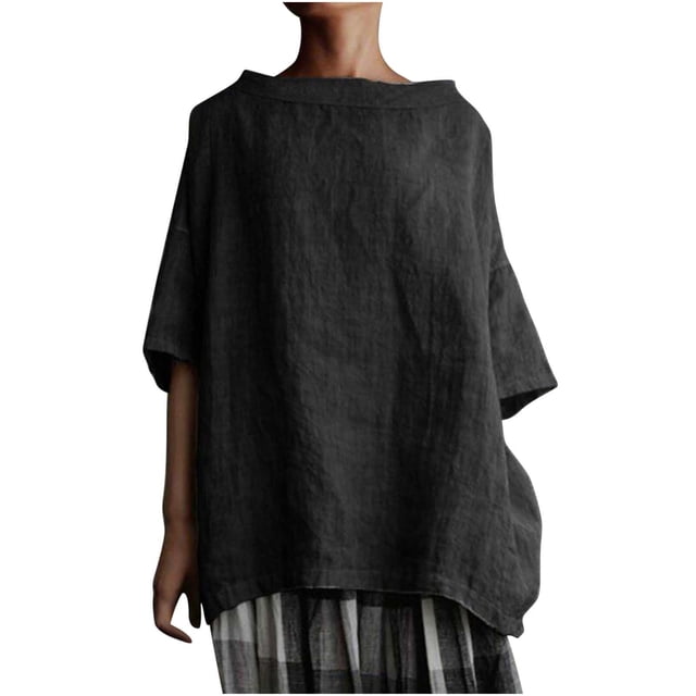 Birdeem T-Shirt à Manches Courtes pour Femmes, en Coton Vintage et Uni, Col Rond, Style Élégant