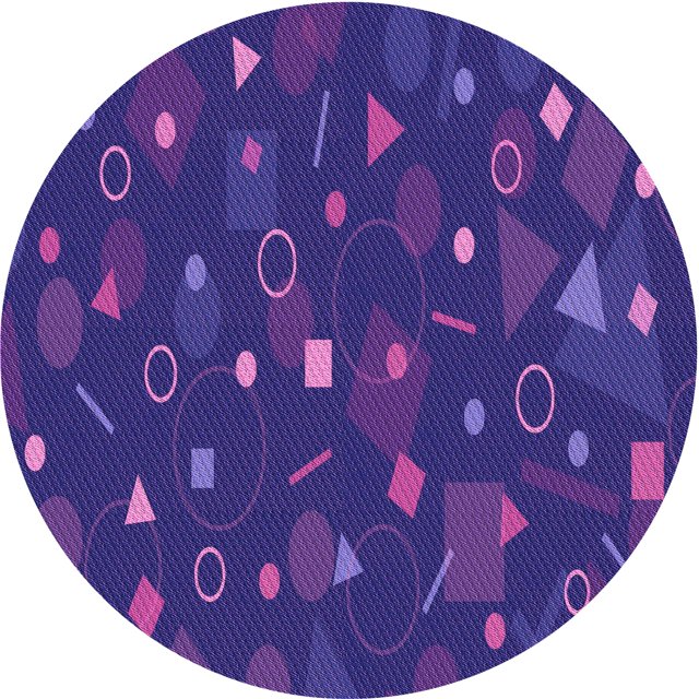 Ahgly Tapis Rond Lavable en Machine Intérieur Transitionnel Violet Vif, 4 Pieds Rond