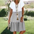 thumbnail image 1 of Lolmot Robe d'Été Décontractée Aguichant pour Femme, Sans Manches, Col Ras du Cou, Unie, avec Fente, 1 of 1