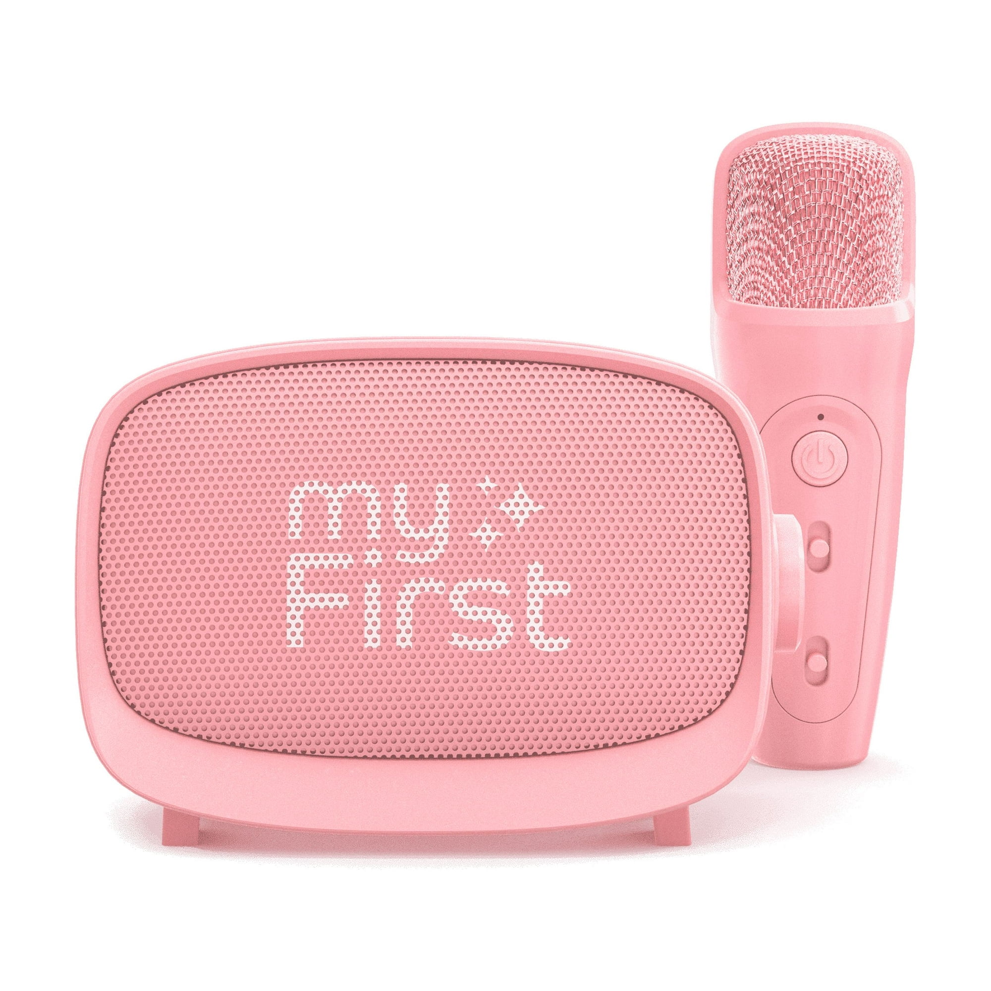 myFirst Voice 2 : Machine de karaoké pour enfants, enceinte Bluetooth portable, micro sans fil, 5 modificateurs de voix (Couleur rose)