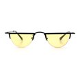 thumbnail image 4 of Funky Cropped Half Circle Flat Top Half Metal Rim Hippie Sunglasses Black - Yellow, 4 of 7