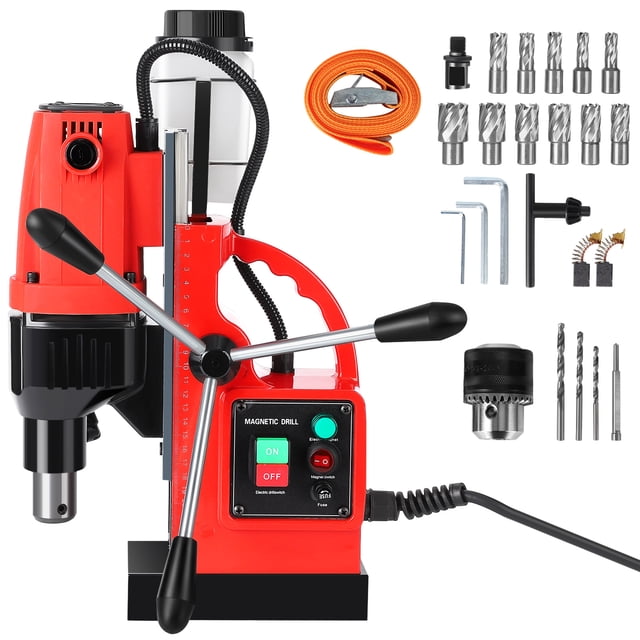 AKDSteel Powerful Magnetic Drill Press, Portable Electric Drilling Machine For Metal Surfaces, Suitable For Industrial And Home Use