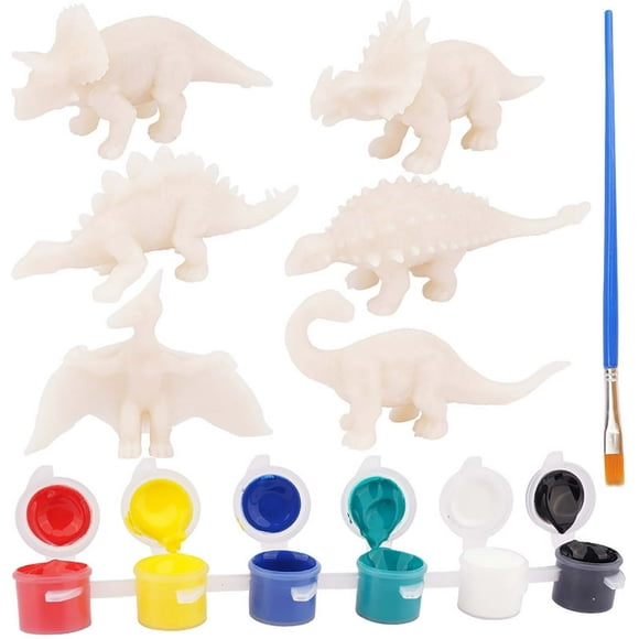 CUITING Kids Dinosaur Toy Painting Kit 6 PCS Dinosaur Decor Arts Crafts Set Painting Preschool Learning Toddler Toys for 3 4 5 Year Old Boy Girl Christmas Birthday Gift