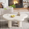 thumbnail image 3 of Tribesigns Table Basse Nuage avec 4 Pieds Solides, Blanc, 3 of 7