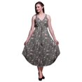 thumbnail image 1 of Bimba Robe Midi d'Été à Imprimé Floral pour Femme à Col en V Tenue de Villégiature de Vacances-Moyen, 1 of 1