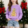 thumbnail image 4 of Cowsor Chandails pour Filles Enfants Mignon Graphique Col Rond Chandail à Enfiler Hauts Noël Manches Longues Chemises de Fête, 4 of 6