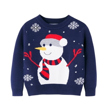 Chandail Tricoté de Noël pour Tout-Petits Garçons Filles Adolescents avec Imprimé Dessin Animé Taille:6-7 Ans