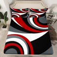 thumbnail image 2 of Erosebridal Draps de Lit Blancs Noirs Rouges Gris Très Grand, Ensembles de Literie Géométriques à Carrés Format Très Grand, Décor de Chambre Moderne 4 Pcs, 2 of 7