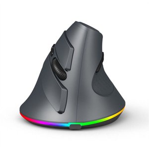 Sans fil Vertical Mouse ajustable DPI 2.4GHz Sans fil Mouse Ergonomique Gaming Mouse Double mode de connexion Mice Mice haute précision Portable Mouse Pour PC Ordinateur portable gris
