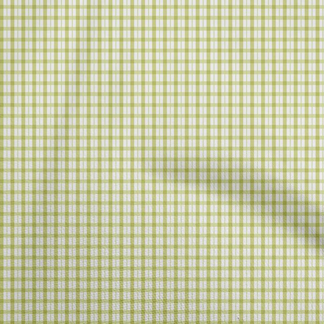 oneOone Cotton Poplin Lime Green Fabric Check Sewing Craft Projects Fabric Prints By Yard 56 Inch Wide