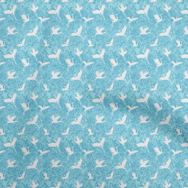 oneOone Polyester Spandex Turquoise Blue Fabric Flamingo Sewing Material Print Fabric By The Yard 56 Inch Wide