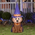 thumbnail image 2 of Gemmy Halloween Inflatable Dog in Witch Hat, 2 of 6