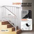 thumbnail image 3 of VEVOR 3-4 Step Handrails for Outdoor for Seniors Porch Deck Retro Arch White, 3 of 9