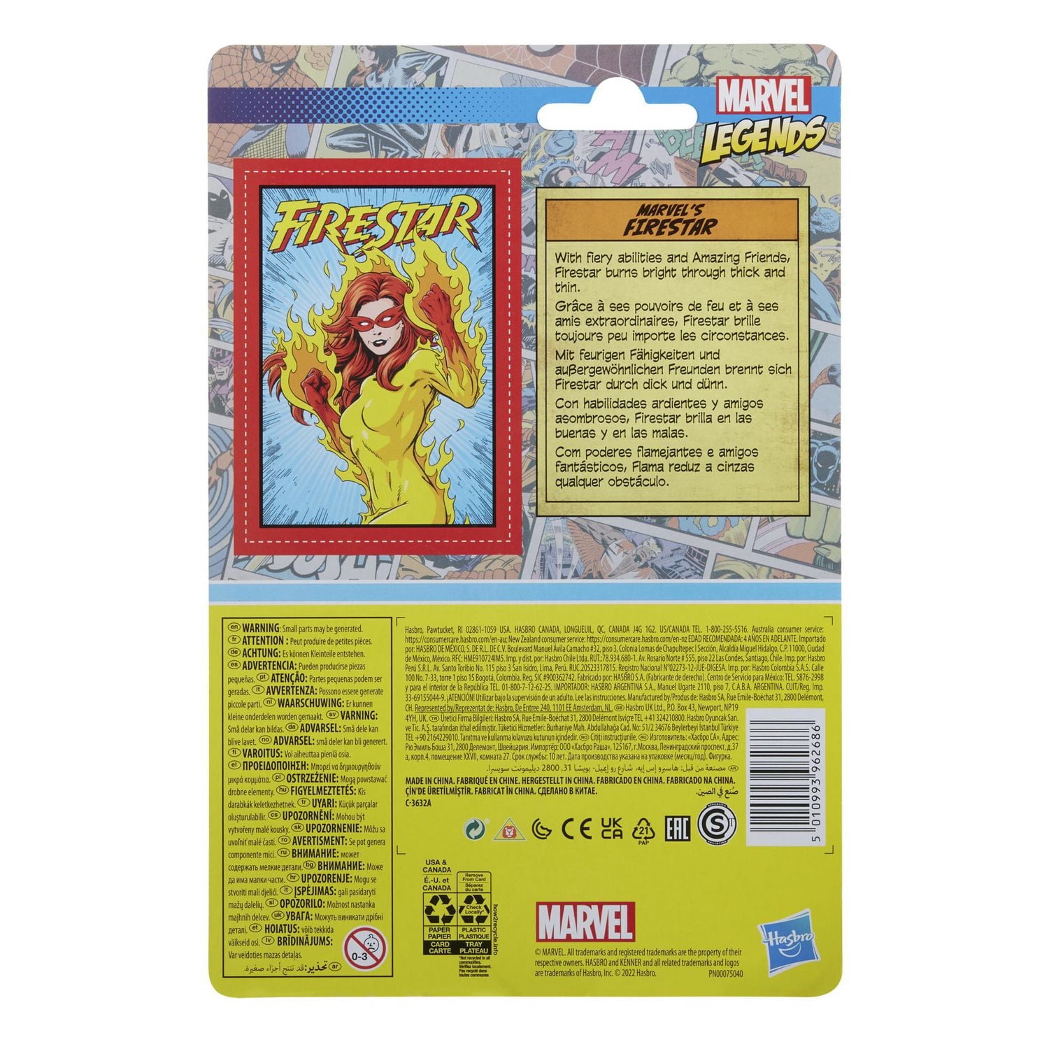 Hasbro Marvel Legends Series Retro 375 Collection, figurine articulée de collection Marvel's Firestar de 9,5 cm, jouet pour enfants, dès 4 ans