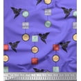 thumbnail image 1 of Soimoi Purple Poly Georgette Fabric Architectural Frame & Paper Bird Art & Craft Decor Fabric Printed Yard 42 Inch Wide, 1 of 3