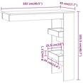 thumbnail image 4 of vidaXL Wall Bar Table Smoked Oak 102x45x103.5 cm Engineered Wood, 4 of 5